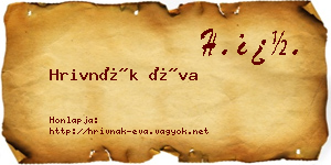Hrivnák Éva névjegykártya
